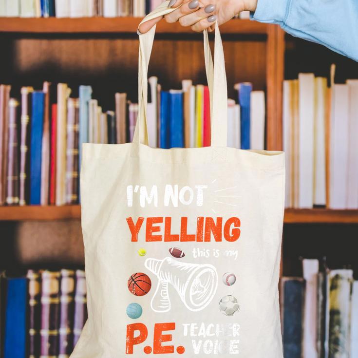 PE Teacher Voice PE Teacher School Fitness Class Canvas Tote Bag, Pe Teacher Tote Bags, funny gift