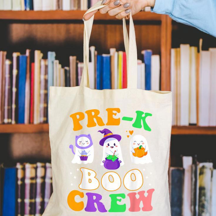 Pre-K Boo Crew Cute Ghost Halloween Costume Teacher Student For Men Women Kids Canvas Tote Bag, funny gift