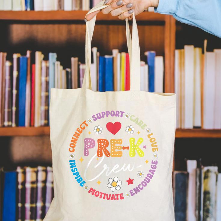 Pre-K Crew 1st Day Of School Preschool Teacher Canvas Tote Bag, funny gift