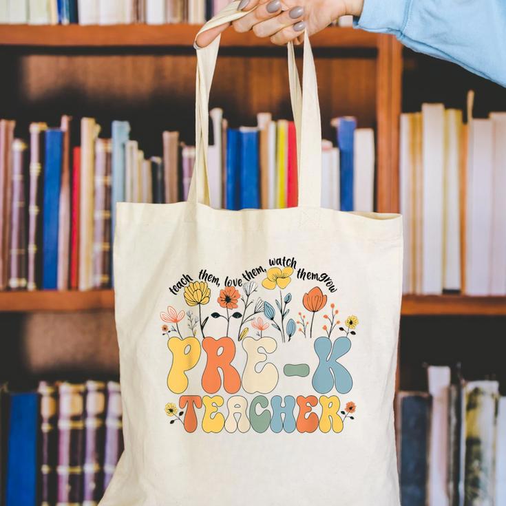Pre-k Teacher Appreciation Teaching Wildflowers Canvas Tote Bag, funny gift