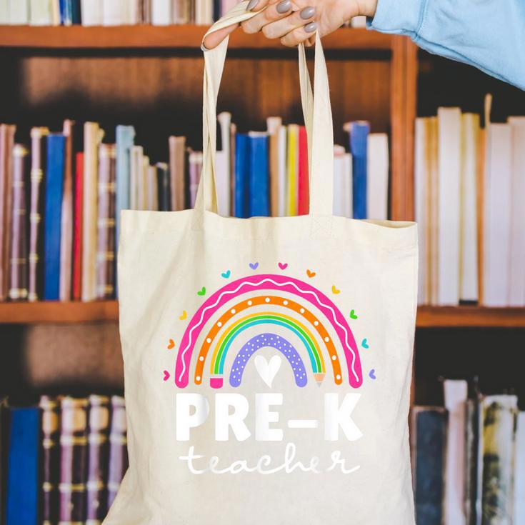Pre-K Teacher Cute Pre Kindergarten For Teachers Rainbow For Men Women Kids Canvas Tote Bag, funny gift