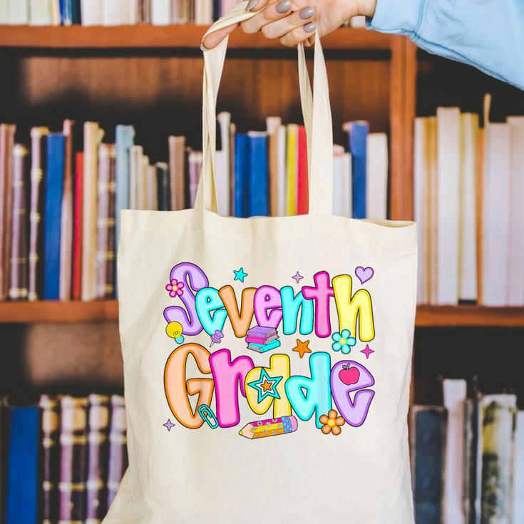 Preppy Seventh Grade Back To School 7th Grade Teachers Girls Canvas Tote Bag, funny gift Preppy Seventh Grade Back To School 7th Grade Teachers Girls Canvas Tote Bag, funny gift