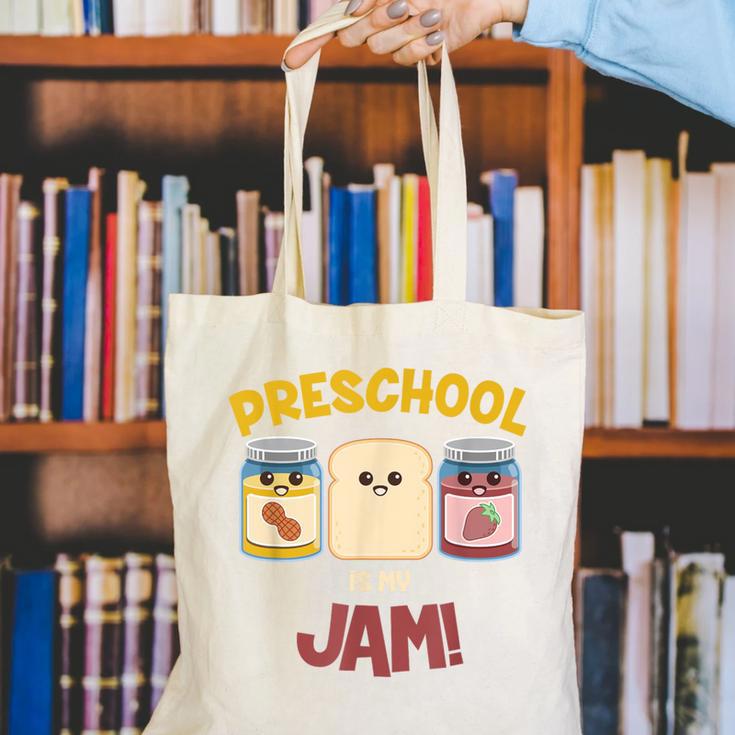 Preschool Is My Jam Teacher Shirt Canvas Tote Bag, funny gift Preschool Is My Jam Teacher Shirt Canvas Tote Bag, funny gift