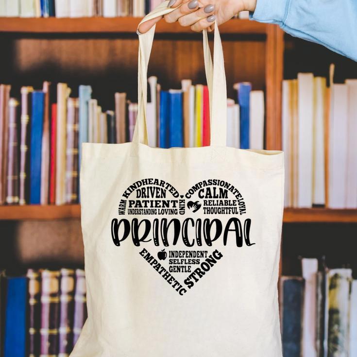 Principal Heart Life School Principal Teacher Appreciation Canvas Tote Bag, funny gift