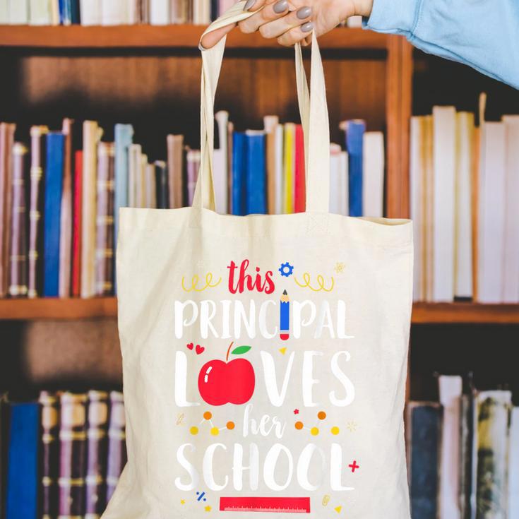This Principal Loves Her School Teacher Appreciation Canvas Tote Bag, funny gift This Principal Loves Her School Teacher Appreciation Canvas Tote Bag, funny gift