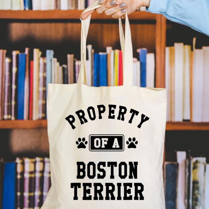 Property Of Boston Terrier Boston Terrier Shirt Canvas Tote Bag, funny gift