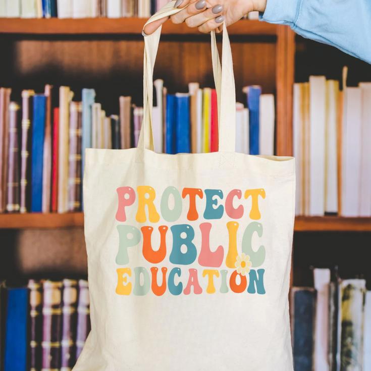 Protect Public Education Public Teacher School Canvas Tote Bag, funny gift