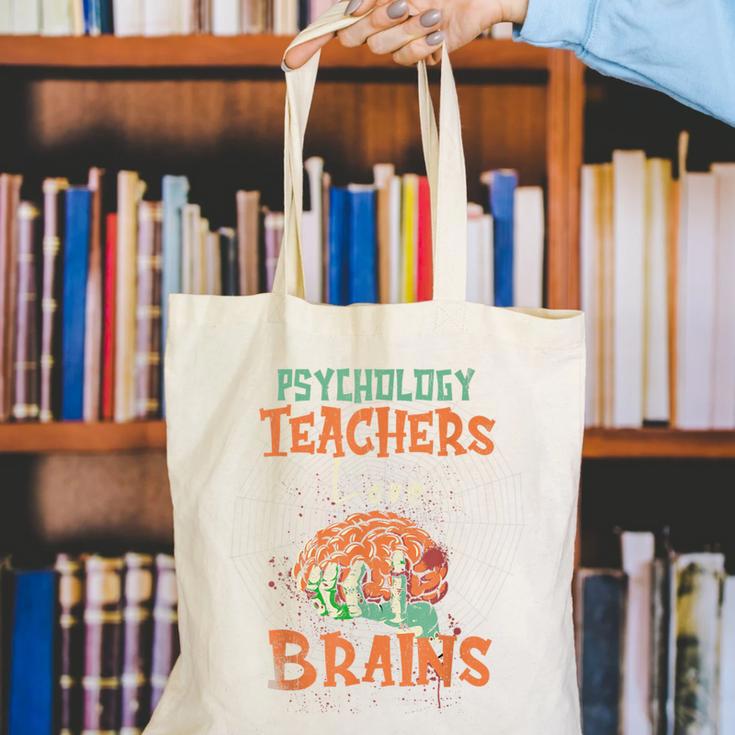 Psychology Teachers Love Brains Halloween For Psychologists Men Women Canvas Tote Bag, funny gift Psychology Teachers Love Brains Halloween For Psychologists Men Women Canvas Tote Bag, funny gift