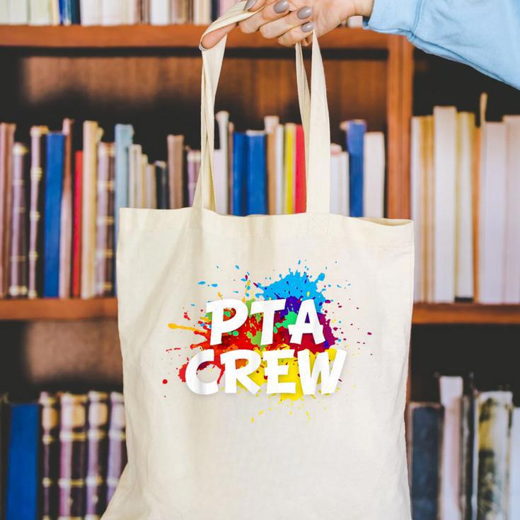 PTA Crew Back To School Volunteer Board Mom Parent Teacher Canvas Tote Bag, funny gift
