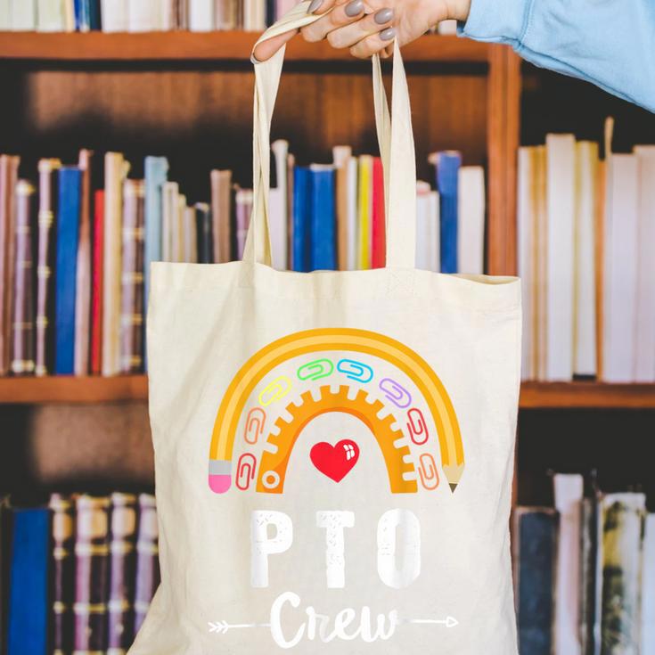 PTO Crew Parent School Volunteer Board Mom Parent Teacher Canvas Tote Bag, funny gift PTO Crew Parent School Volunteer Board Mom Parent Teacher Canvas Tote Bag, funny gift