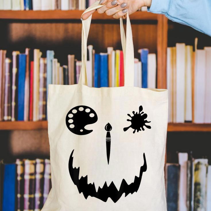 Pumpkin Artist Halloween Art Teacher Canvas Tote Bag, funny gift