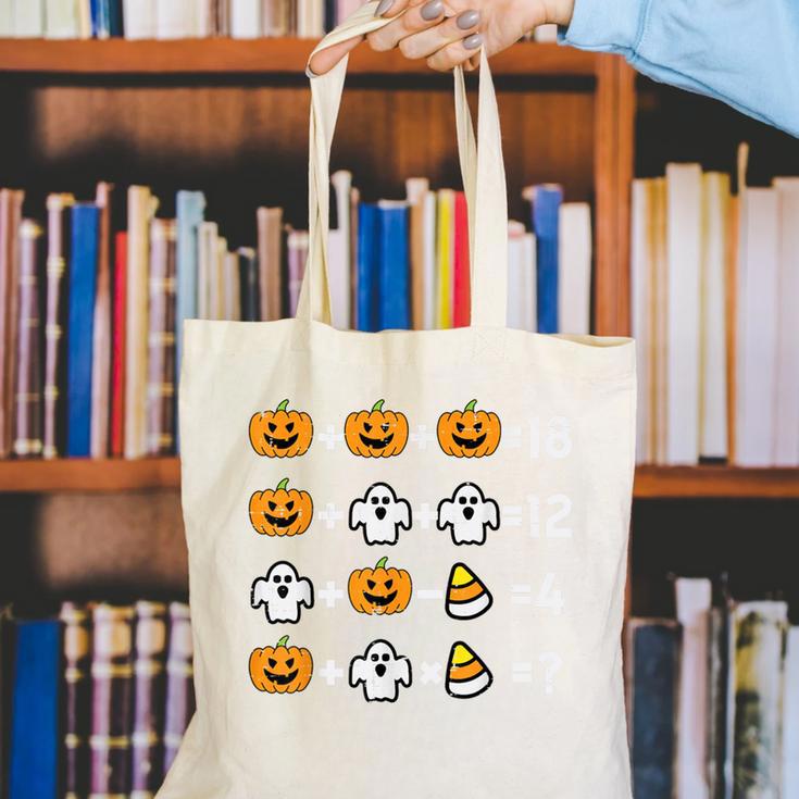 Pumpkin Ghost Equation Math Teacher Halloween Costume Canvas Tote Bag, funny gift Pumpkin Ghost Equation Math Teacher Halloween Costume Canvas Tote Bag, funny gift