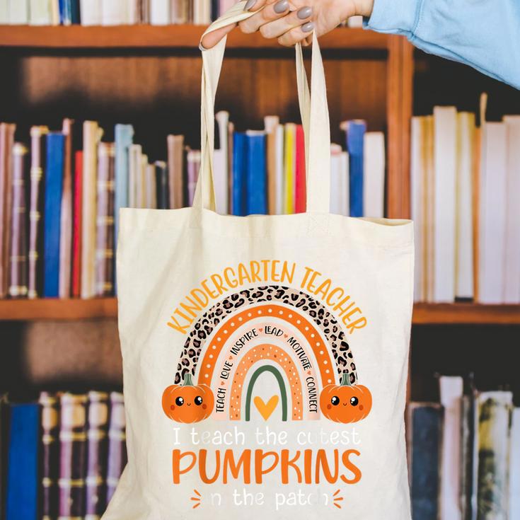 Rainbow I Teach The Cutest Pumpkins Kindergarten Teacher Men Women Canvas Tote Bag, funny gift Rainbow I Teach The Cutest Pumpkins Kindergarten Teacher Men Women Canvas Tote Bag, funny gift