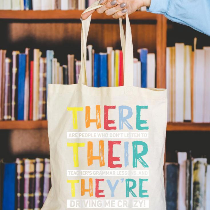 There Their They’Re Grammar Joke For English Teacher Student Canvas Tote Bag, English Teacher Tote Bags, funny gift There Their They’Re Grammar Joke For English Teacher Student Canvas Tote Bag, English Teacher Tote Bags, funny gift