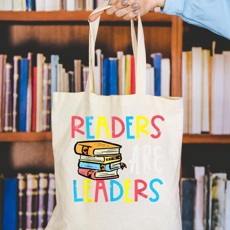 Readers Are Leaders Reading Book Lover Teacher Women Men Kid Canvas Tote Bag, funny gift