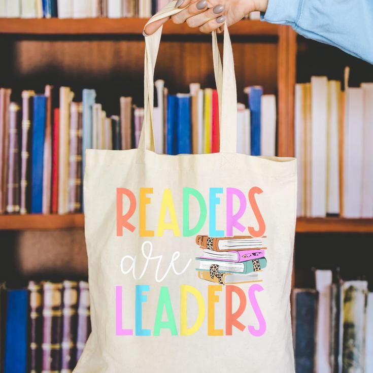 Readers Are Leaders Reading Book Lovers Teacher Women Kids Canvas Tote Bag, funny gift