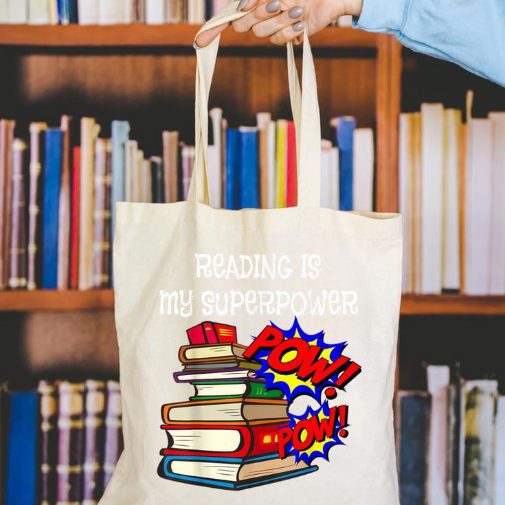 Reading Is My Super Power Superhero Best English Teacher Canvas Tote Bag, Super Teacher Tote Bags, English Teacher Tote Bags, funny gift