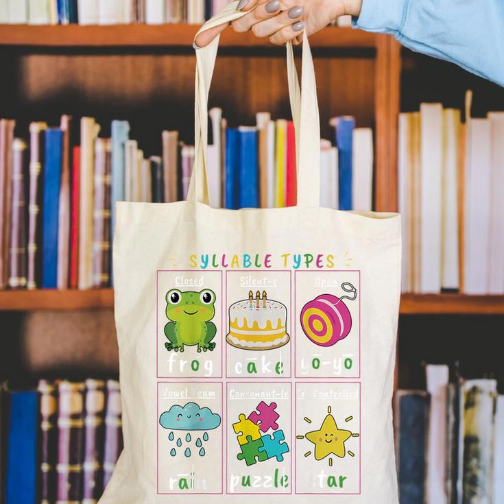 Reading Teacher Syllable Types Phonics Phonemic Awareness Canvas Tote Bag, funny gift