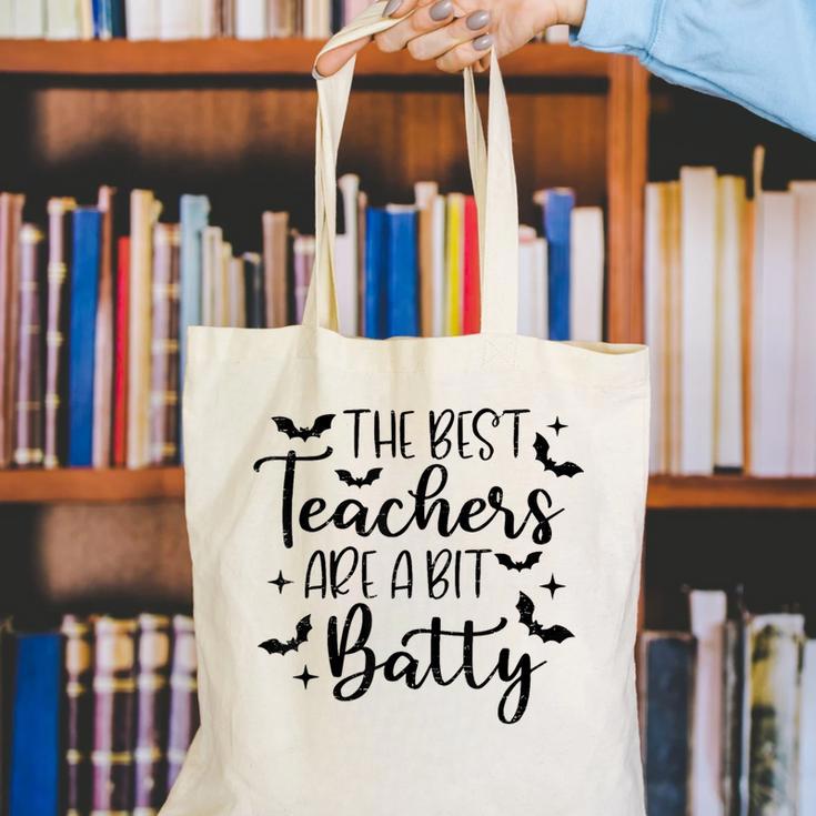 Retro The Best Teachers Are A Bit Batty Halloween Teacher Canvas Tote Bag, funny gift Retro The Best Teachers Are A Bit Batty Halloween Teacher Canvas Tote Bag, funny gift
