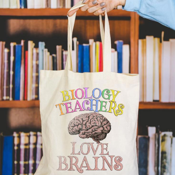 Retro BIOLOGY TEACHERS LOVE BRAINS This Is My Scary STEM Canvas Tote Bag, funny gift Retro BIOLOGY TEACHERS LOVE BRAINS This Is My Scary STEM Canvas Tote Bag, funny gift