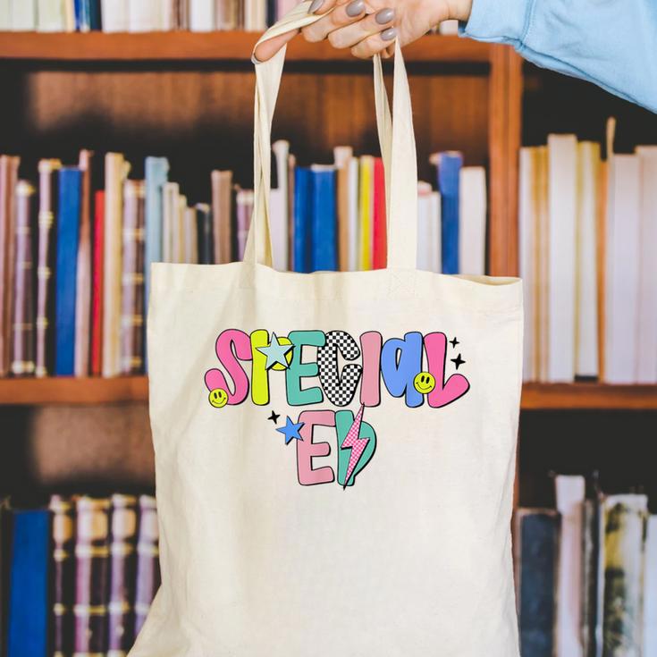 Retro Checkered Special Education Teacher Back To School Canvas Tote Bag, funny gift Retro Checkered Special Education Teacher Back To School Canvas Tote Bag, funny gift