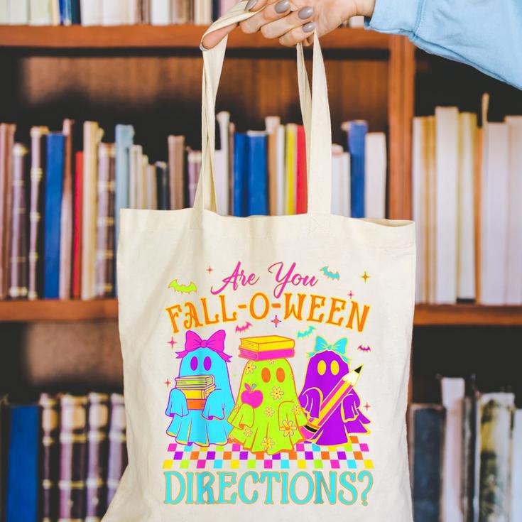 Retro Are You Falloween Direction Teacher Spooky Halloween Canvas Tote Bag, funny gift