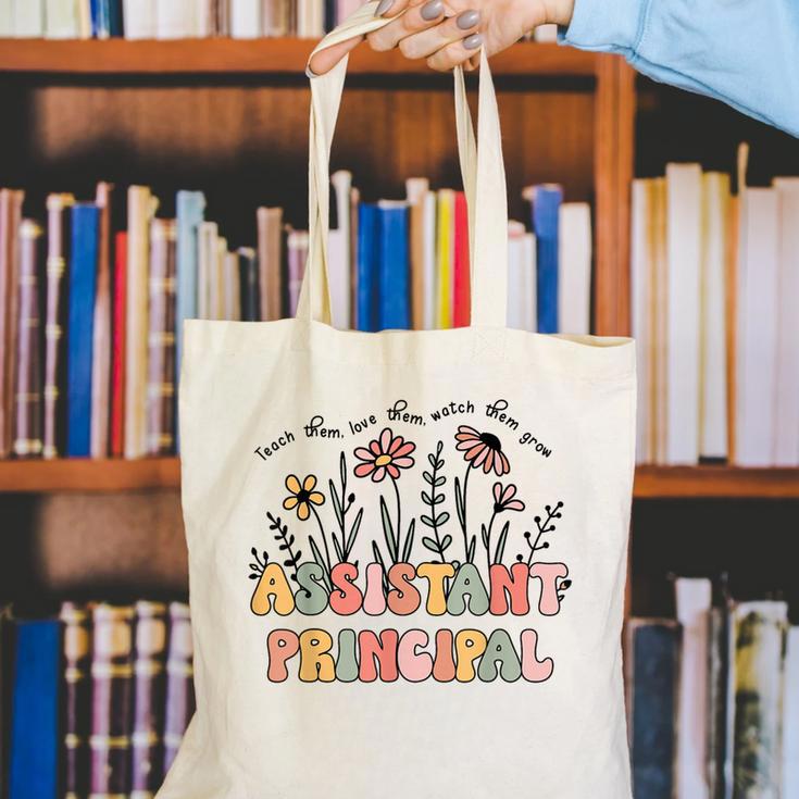 Retro Floral Assistant Principal Shirt For Teachers Day Canvas Tote Bag, funny gift Retro Floral Assistant Principal Shirt For Teachers Day Canvas Tote Bag, funny gift