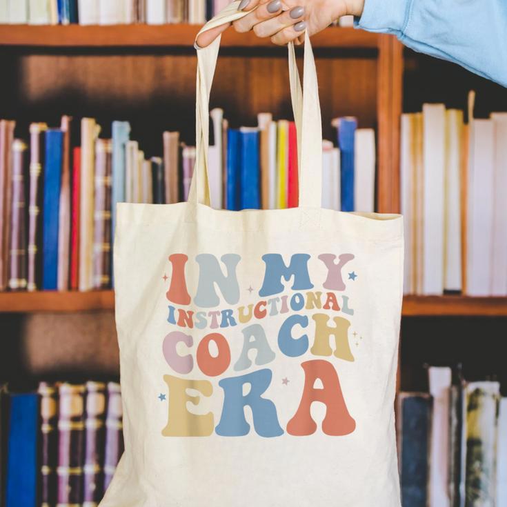 Retro Groovy In My Instructional Coach Era Teacher Canvas Tote Bag, Groovy Teacher Tote Bags, funny gift Retro Groovy In My Instructional Coach Era Teacher Canvas Tote Bag, Groovy Teacher Tote Bags, funny gift