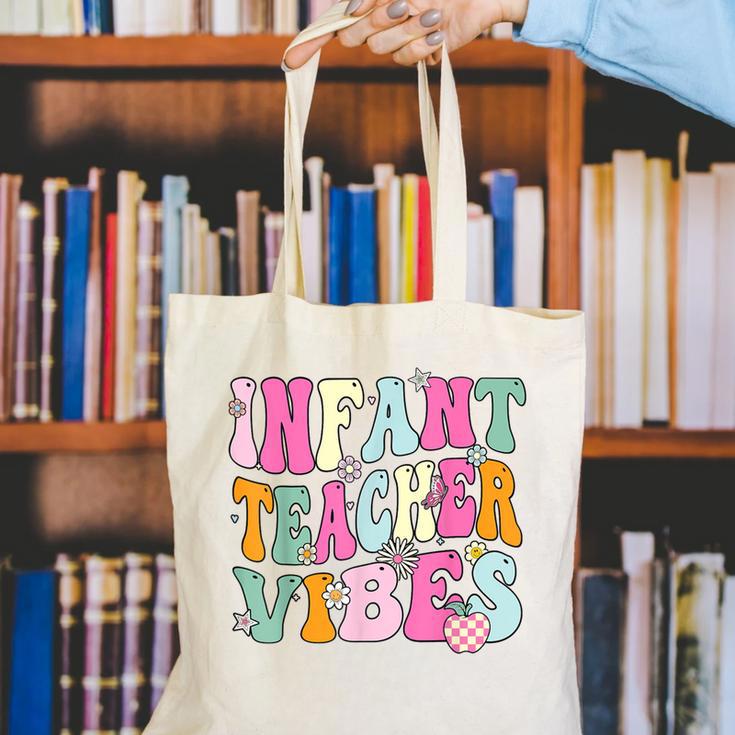 Retro Infant Teacher Vibes Women Daycare Teacher Canvas Tote Bag, funny gift Retro Infant Teacher Vibes Women Daycare Teacher Canvas Tote Bag, funny gift