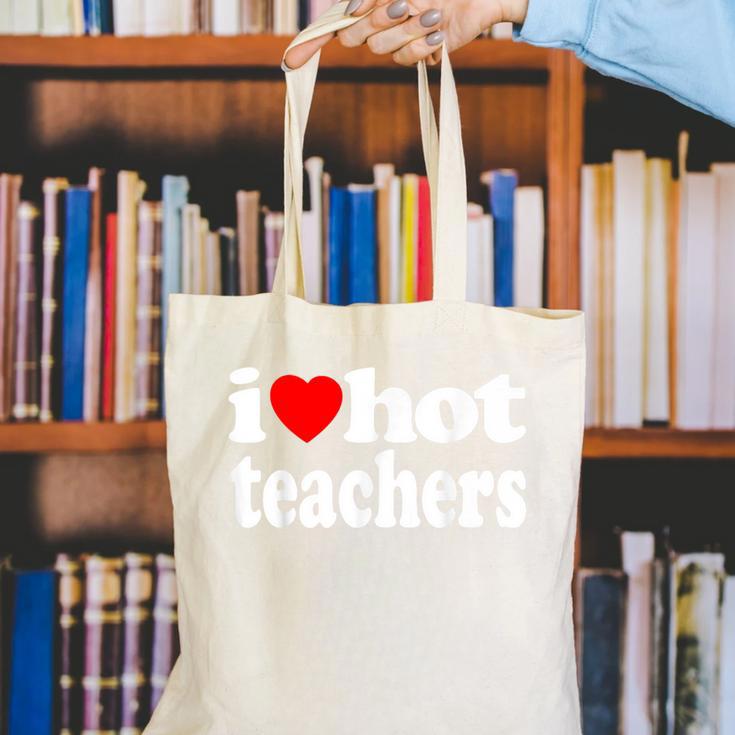 Retro I Love Hot Teachers Vintage I Heart Hot Teacher Men Women Girls Kids Canvas Tote Bag, funny gift