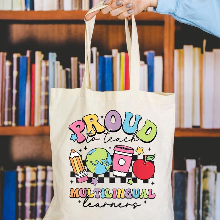 Retro Proud To Teach Multilingual Learners English Teacher Canvas Tote Bag, English Teacher Tote Bags, funny gift Retro Proud To Teach Multilingual Learners English Teacher Canvas Tote Bag, English Teacher Tote Bags, funny gift