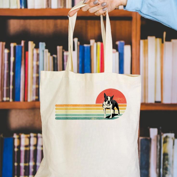 Retro Vintage Boston Terrier Dog Lover Boston Terrier Mom Canvas Tote Bag, Boston Terrier Mom Tote Bags, funny gift