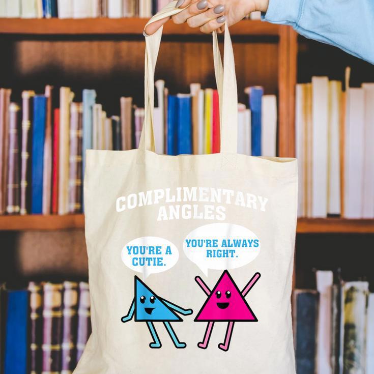 Right Acute Triangle Math Teacher Cool Geometry Canvas Tote Bag, funny gift