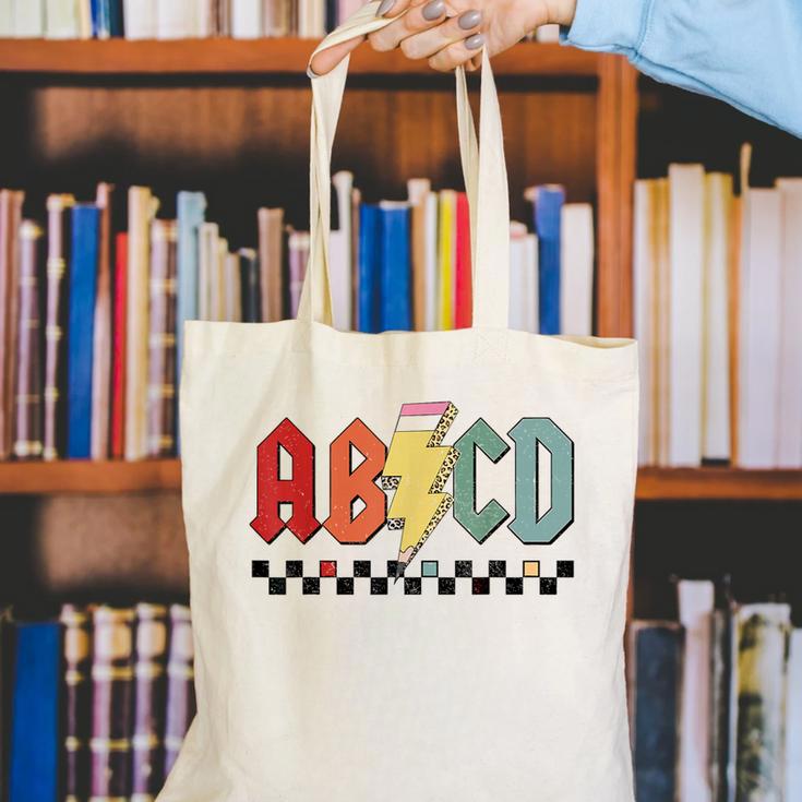 Rock Abcd Back To School Abcd Preschool Teacher Appreciation Canvas Tote Bag, funny gift Rock Abcd Back To School Abcd Preschool Teacher Appreciation Canvas Tote Bag, funny gift