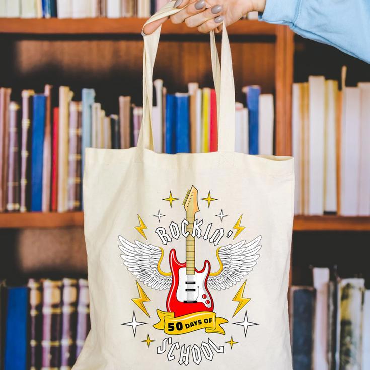 Rockin 50 Days Of School 50th Day Of School Teacher Student Men Women Girls Kids Canvas Tote Bag, funny gift