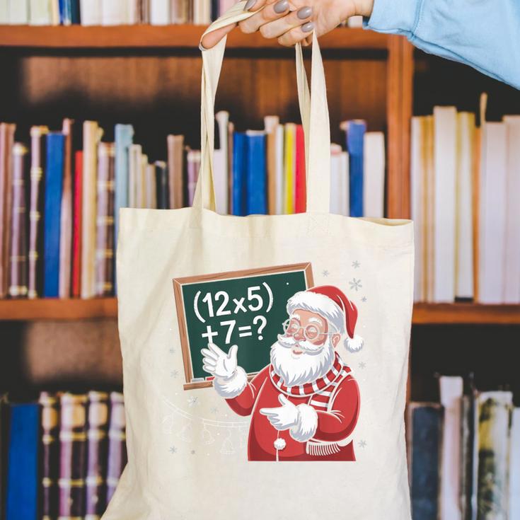Santa Teacher 67 Math Christmas Xmas Holiday Number 67 Canvas Tote Bag, funny gift Santa Teacher 67 Math Christmas Xmas Holiday Number 67 Canvas Tote Bag, funny gift