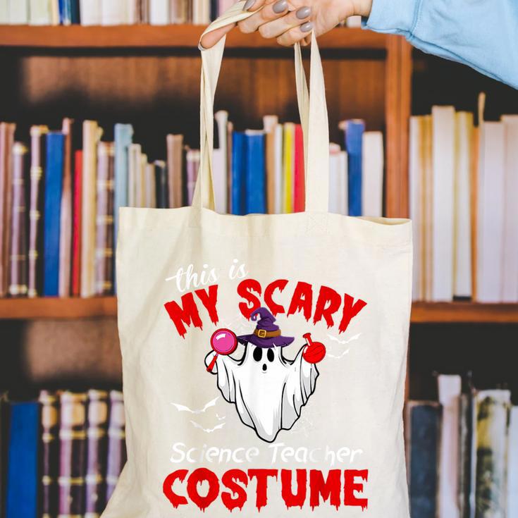 This Is My Scary Science Teacher Costume Ghost Halloween Canvas Tote Bag, Science Teacher Tote Bags, funny gift This Is My Scary Science Teacher Costume Ghost Halloween Canvas Tote Bag, Science Teacher Tote Bags, funny gift