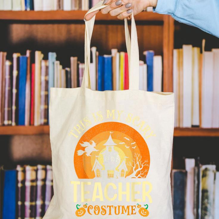 This Is My Scary Teacher Costume Halloween Canvas Tote Bag, funny gift