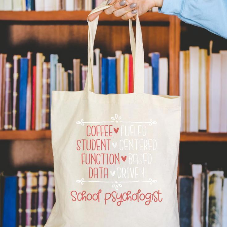School Psychologist Coffee Student Teacher Psychology Men Women Canvas Tote Bag, funny gift School Psychologist Coffee Student Teacher Psychology Men Women Canvas Tote Bag, funny gift