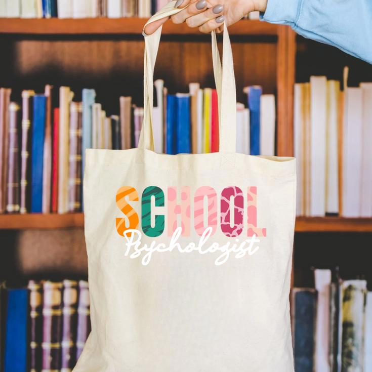 School Psychologist Rainbow Psychology Teacher Canvas Tote Bag, funny gift School Psychologist Rainbow Psychology Teacher Canvas Tote Bag, funny gift