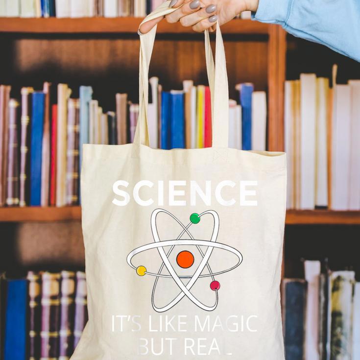 Science It's Like Magic But Real Teachers Students Scientist Canvas Tote Bag, Science Teacher Tote Bags, funny gift