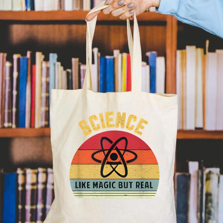 Science Like Magic But Real Science Teacher Graphics Geek Canvas Tote Bag, Science Teacher Tote Bags, funny gift