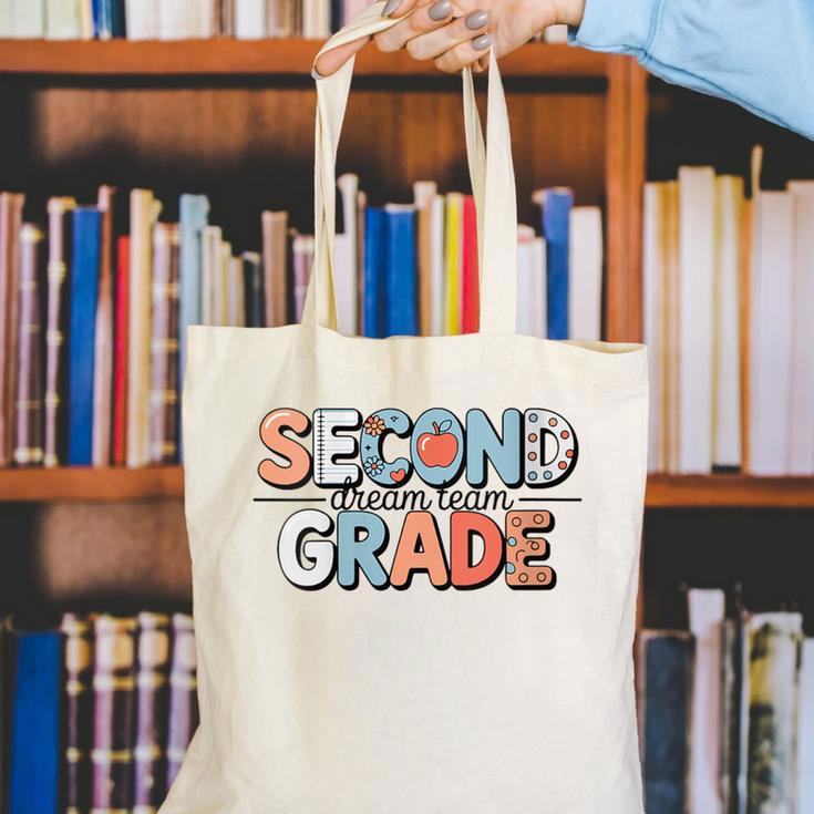 Second Grade Dream Team Back To School 2nd Grade Teacher Canvas Tote Bag, 2nd Grade Teacher Tote Bags, funny gift