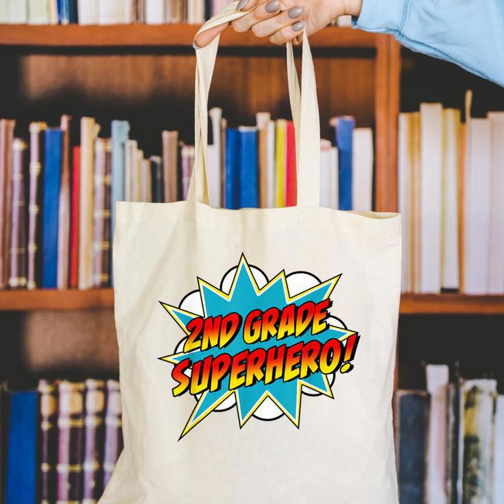 Second Grade Superhero Teacher Student 2nd Grade Comic Retro Canvas Tote Bag, 2nd Grade Teacher Tote Bags, funny gift Second Grade Superhero Teacher Student 2nd Grade Comic Retro Canvas Tote Bag, 2nd Grade Teacher Tote Bags, funny gift