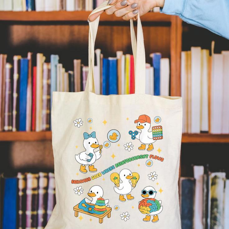 Silly Goose Behavior Analyst RBT ABA Therapy SPED Teacher Canvas Tote Bag, funny gift