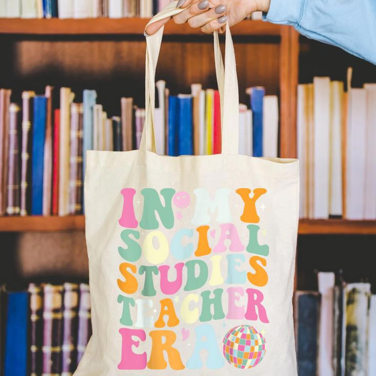 In My Social Studies Teacher Era Cute Social Studies Teacher Canvas Tote Bag, funny gift In My Social Studies Teacher Era Cute Social Studies Teacher Canvas Tote Bag, funny gift