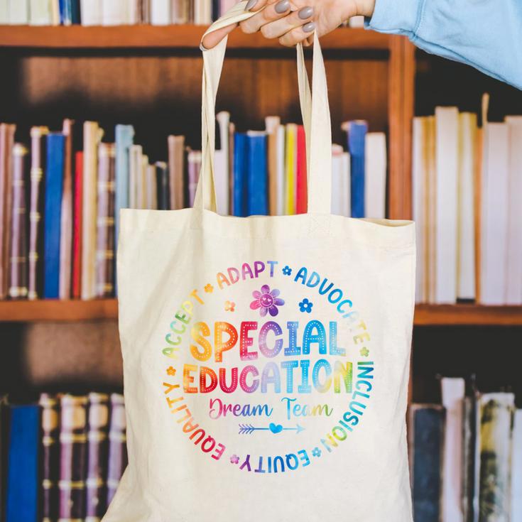 Special Education Squad Dream Team SPED Teacher Back School Canvas Tote Bag, funny gift Special Education Squad Dream Team SPED Teacher Back School Canvas Tote Bag, funny gift