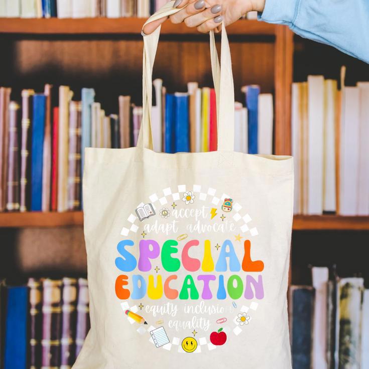 Special Education Teacher SPED Squad Team Kids Men Groovy Canvas Tote Bag, Groovy Teacher Tote Bags, funny gift Special Education Teacher SPED Squad Team Kids Men Groovy Canvas Tote Bag, Groovy Teacher Tote Bags, funny gift