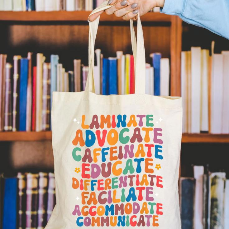 Sped Caffeinate Advocate Laminate Educate Teacher Men Women Kids Canvas Tote Bag, funny gift Sped Caffeinate Advocate Laminate Educate Teacher Men Women Kids Canvas Tote Bag, funny gift