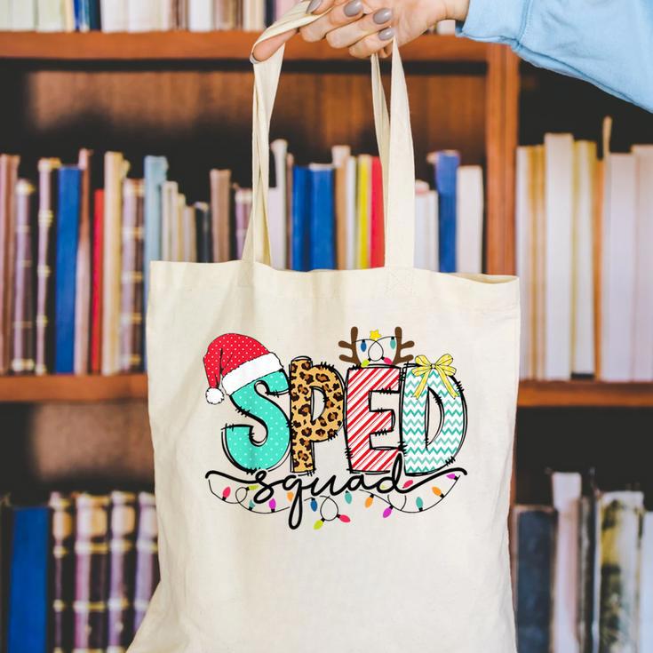 SPED Squad Special Education Teacher Autism Christmas Women Canvas Tote Bag, funny gift